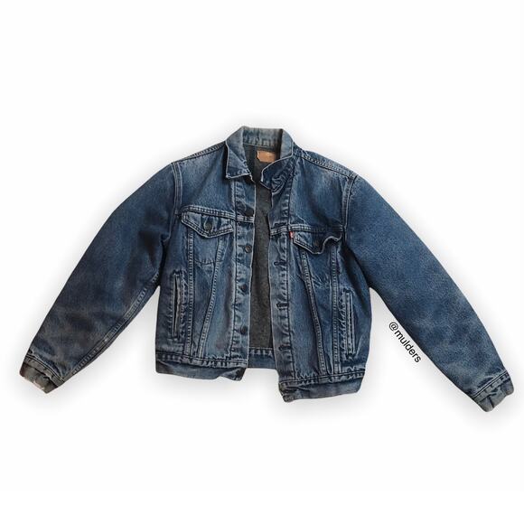 Vintage 80s Levi's Mens Blue Denim Jean Trucker Jacket 70506 Made In The USA - Picture 1 of 16